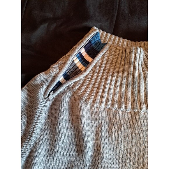 Smartwool Isto Sport Heather Grey with Blue Accent Mock Neck Sweater Size Large - Picture 3 of 13